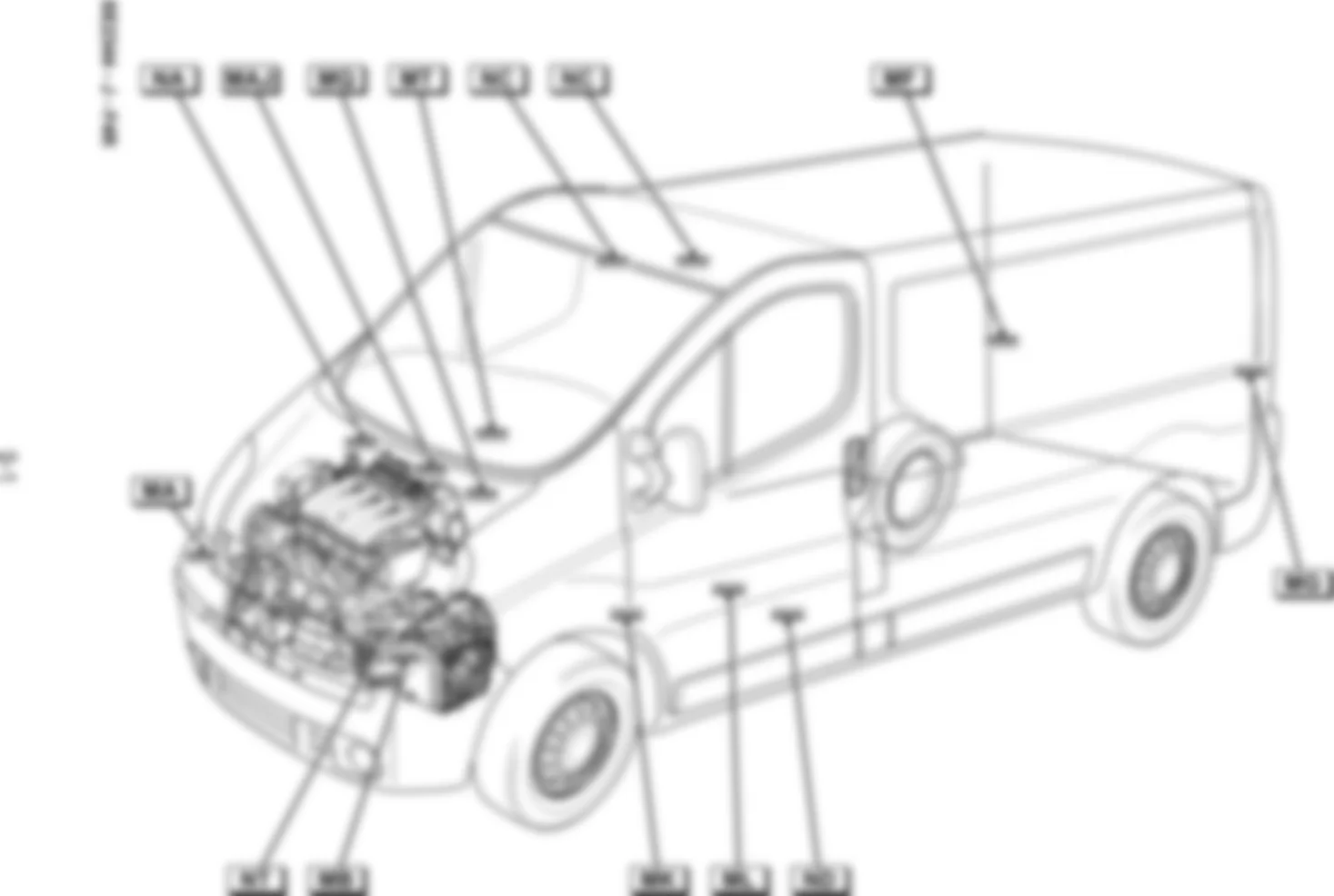 Электросхема ЩИТОК ПРЕДОХРАН. ДВИГАТЕЛЯ для Renault Trafic II 20012014 15032005